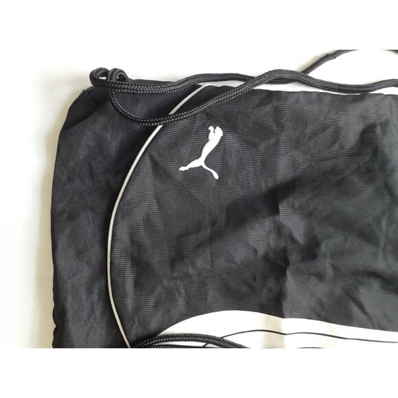 Puma Drawstring Nylon Black  Unisex Gym Sack Backpack 17" x 14" - Picture 7 of 14